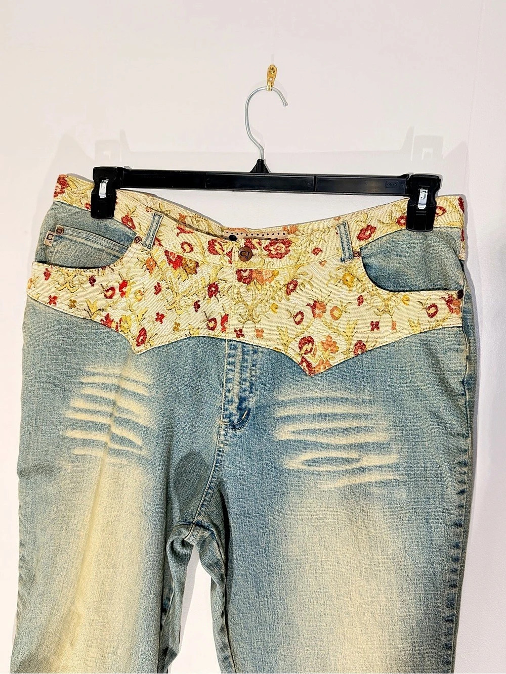 Vintage Crest The Collection Floral Boot Cut Jeans Plus Y2K Size 21/22 Boho - Picture 1 of 13